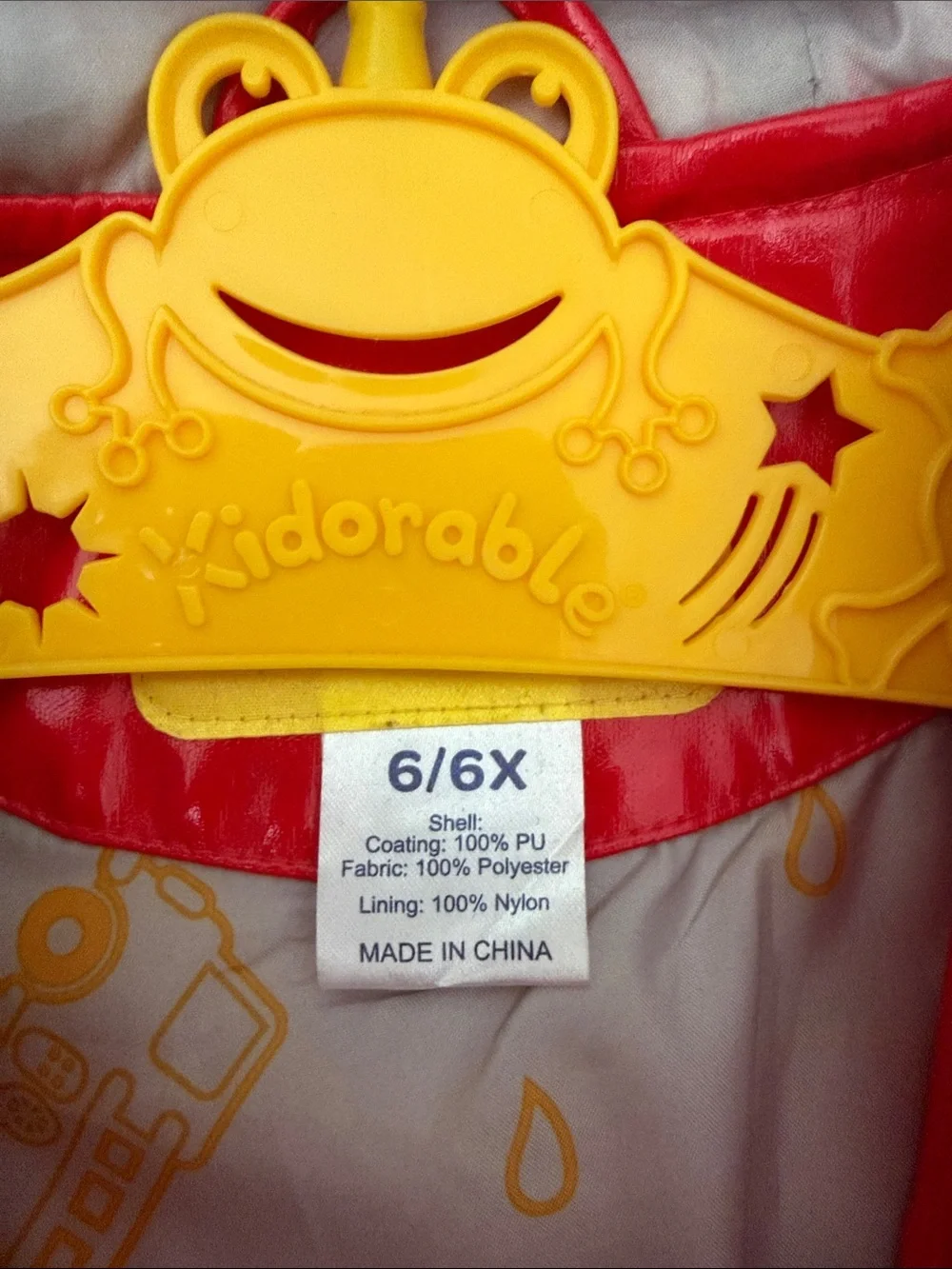 Kidorable Red & Yellow Firefighter Kids Raincoat with Hood